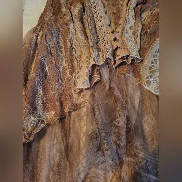 Oragami Lace Duster Vest with High-Low Hem M - Picture 11 of 12